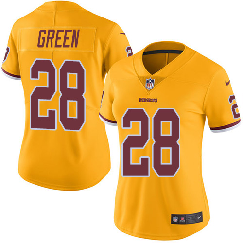 Women's Limited Darrell Green Nike Jersey Gold - #28 Rush NFL Washington Redskins